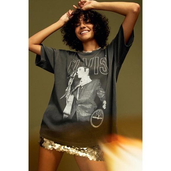 Daydreamer Sun Records X Elvis Merch Graphic Band Tee Black Xsmall NWOT - Picture 1 of 14